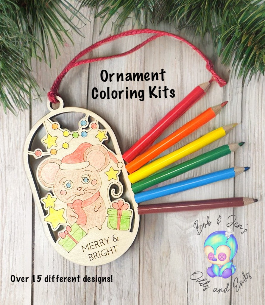 Holiday Ornament Coloring Kit